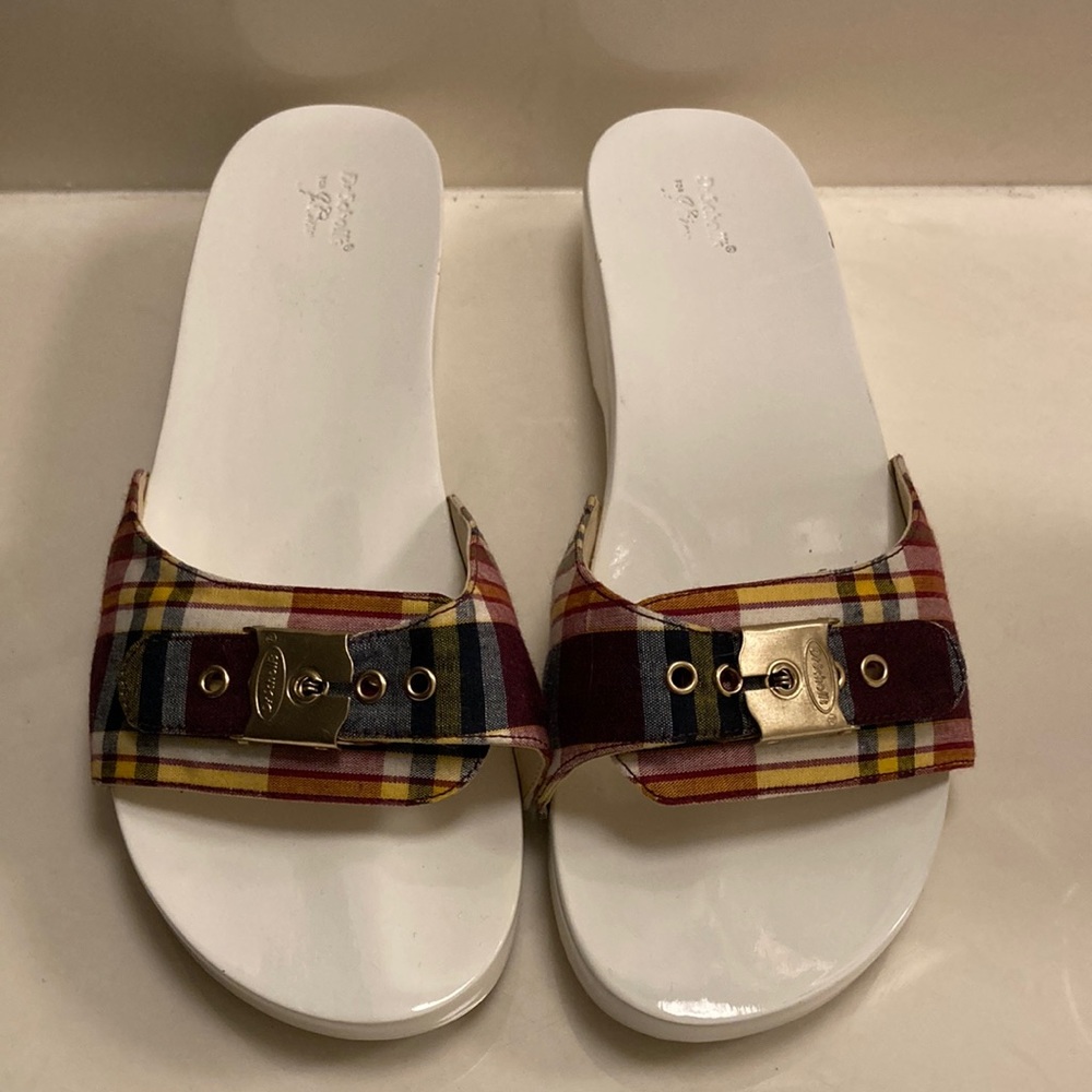 Dr. Scholls for J. Crew Plaid Sandals Size 9